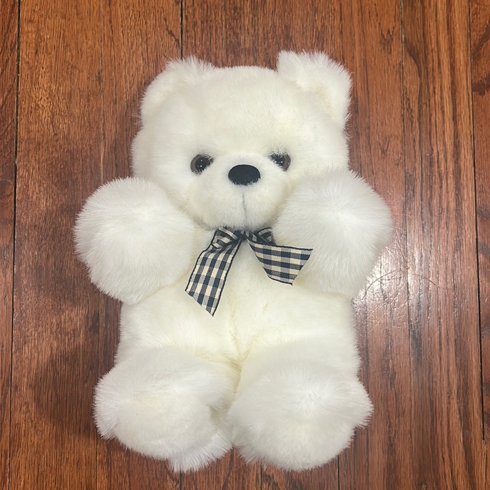 White Teddy Bear Plush Stuffed Animal Toy for Kids Girls Boys